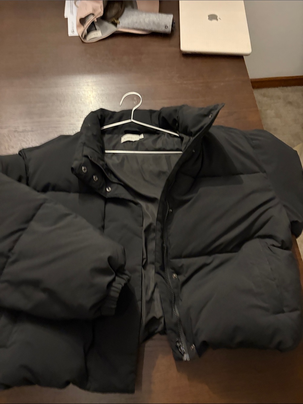 Women's Black Puffer Jacket - Insulated Short-Length Coat